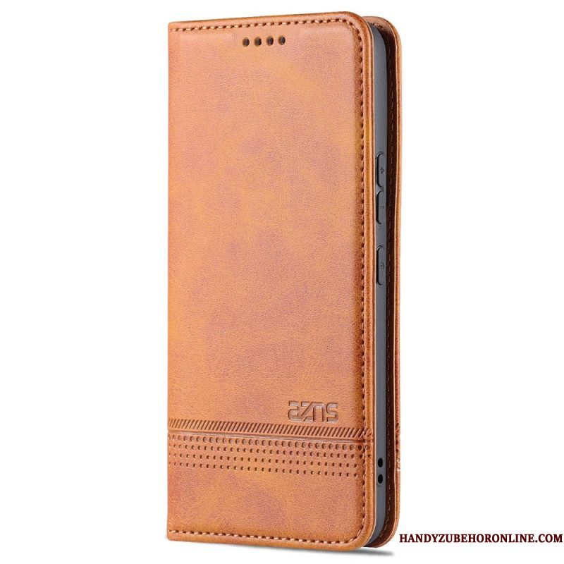 Bescherming Hoesje voor Samsung Galaxy S22 5G Folio-hoesje Azns Leerstyling