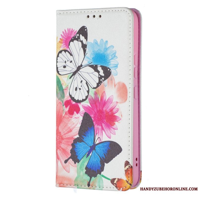 Bescherming Hoesje voor Samsung Galaxy S22 5G Folio-hoesje Kleurrijke Vlinders