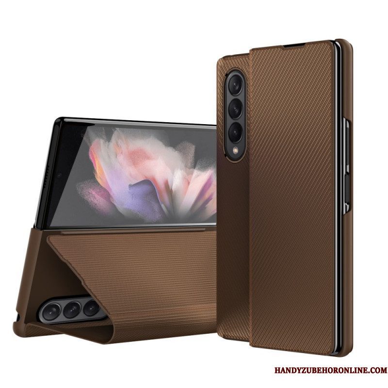 Bescherming Hoesje voor Samsung Galaxy Z Fold 3 5G Folio-hoesje Stijlvolle Koolstofvezel