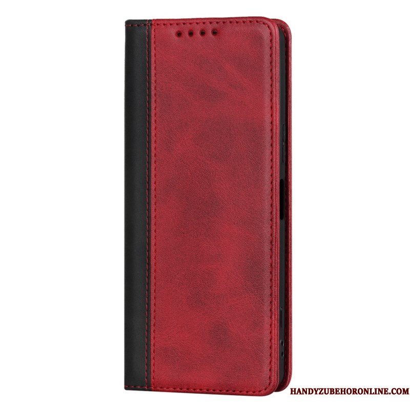 Bescherming Hoesje voor Sony Xperia 5 IV Folio-hoesje Tweekleurig Leereffect