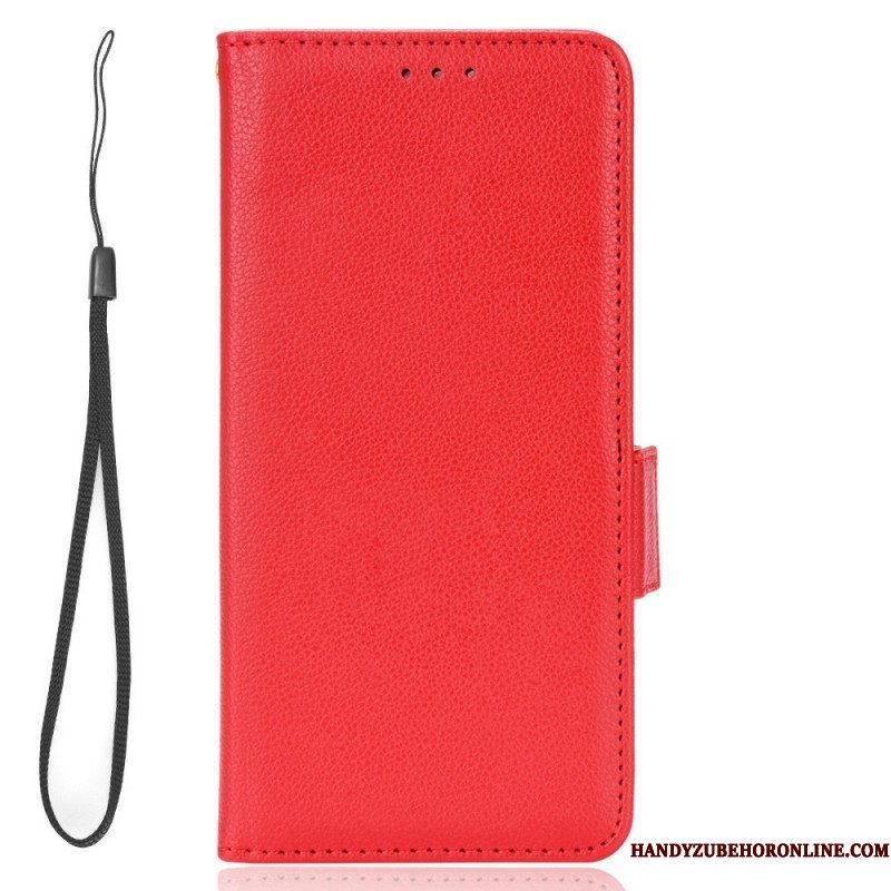 Bescherming Hoesje voor Xiaomi 12T / 12T Pro Folio-hoesje Leereffect Met Riem