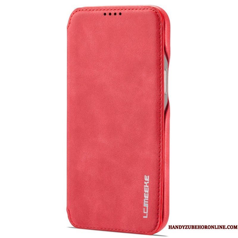 Bescherming Hoesje voor iPhone 14 Pro Max Folio-hoesje Lc.imeeke Ledereffect