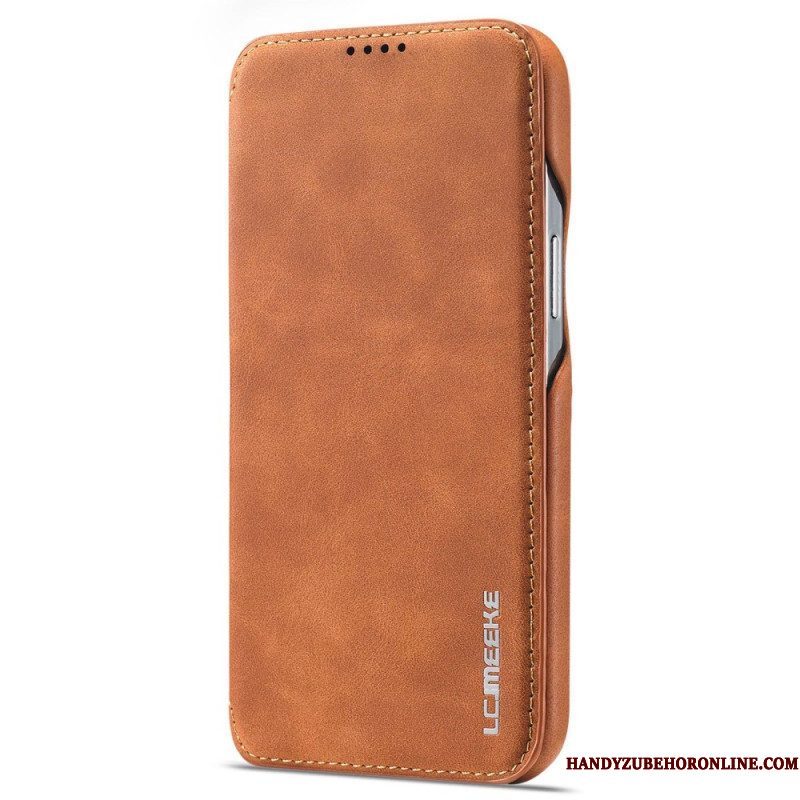 Bescherming Hoesje voor iPhone 14 Pro Max Folio-hoesje Lc.imeeke Ledereffect