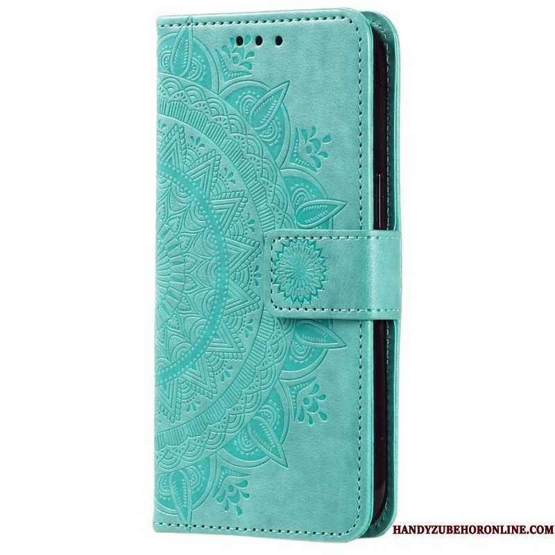 Flip Case voor Huawei Mate 50 Pro Mandala Zon Met Lanyard