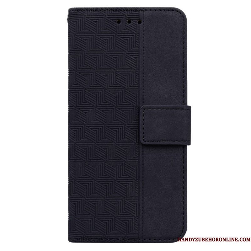 Flip Case voor Samsung Galaxy A54 5G Discrete Patronen En Riem