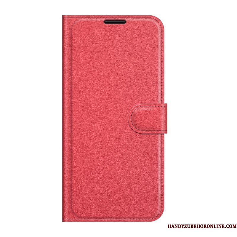 Flip Case voor Samsung Galaxy S22 5G Klassiek Litchi-leereffect