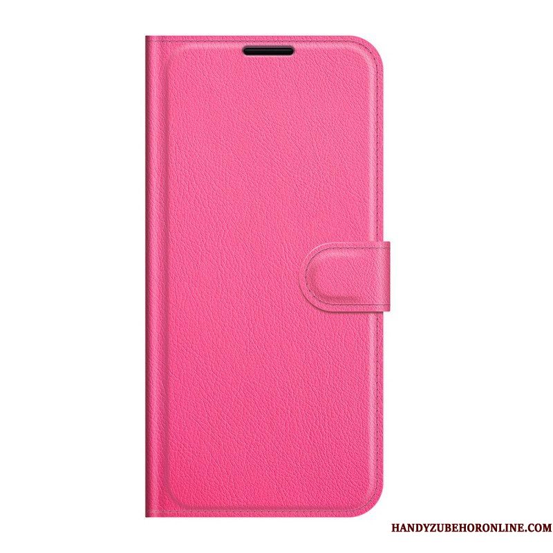 Flip Case voor Samsung Galaxy S22 5G Klassiek Litchi-leereffect