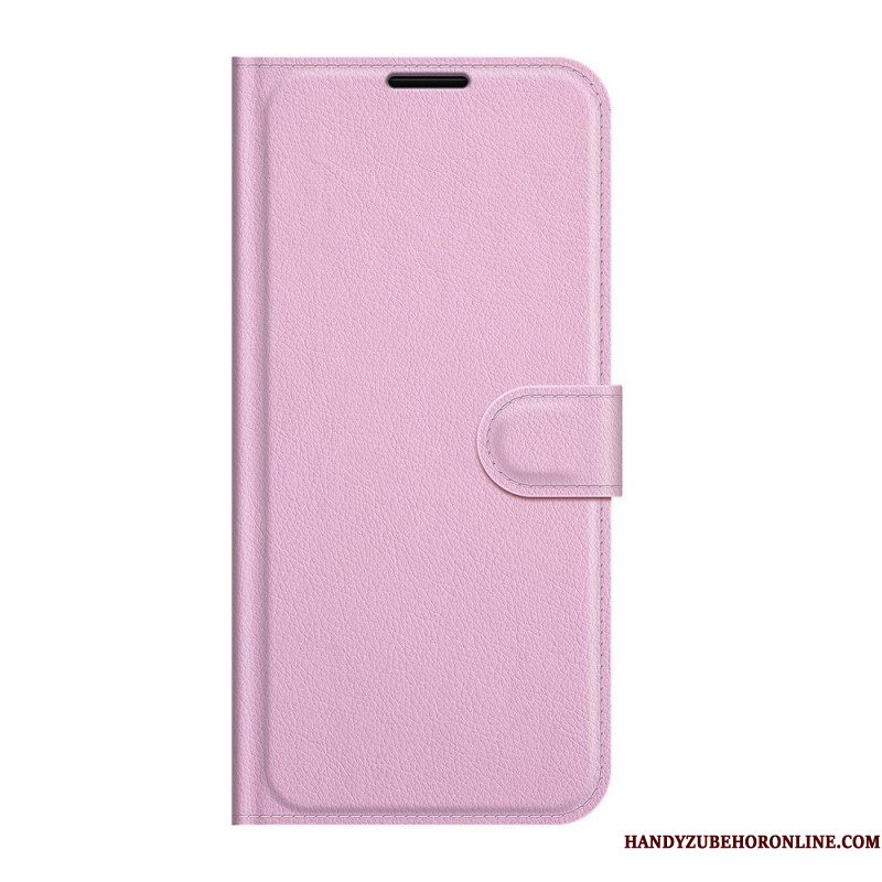 Flip Case voor Samsung Galaxy S22 5G Klassiek Litchi-leereffect