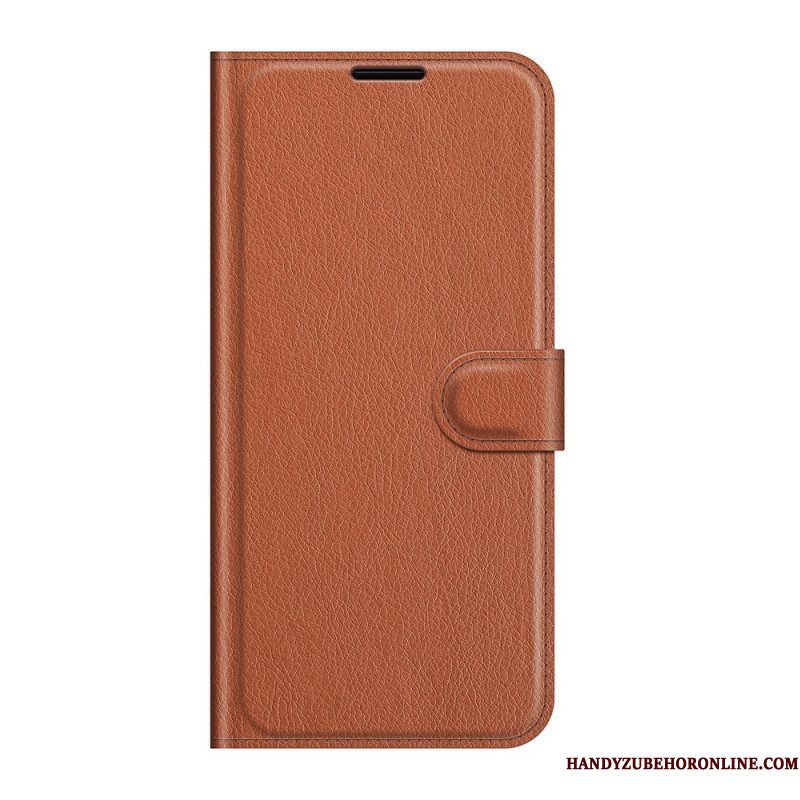 Flip Case voor Samsung Galaxy S22 5G Klassiek Litchi-leereffect