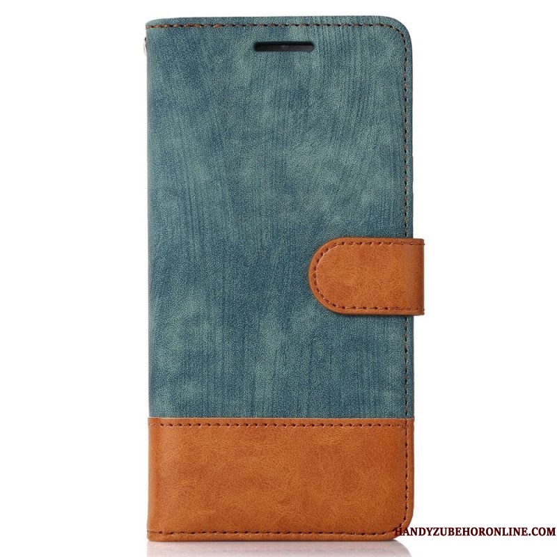 Flip Case voor Samsung Galaxy S23 5G Bicolor Skin-touch