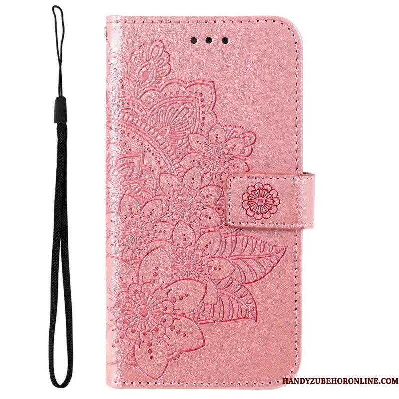 Flip Case voor Samsung Galaxy S23 Plus 5G Met Ketting Strakke Mandala