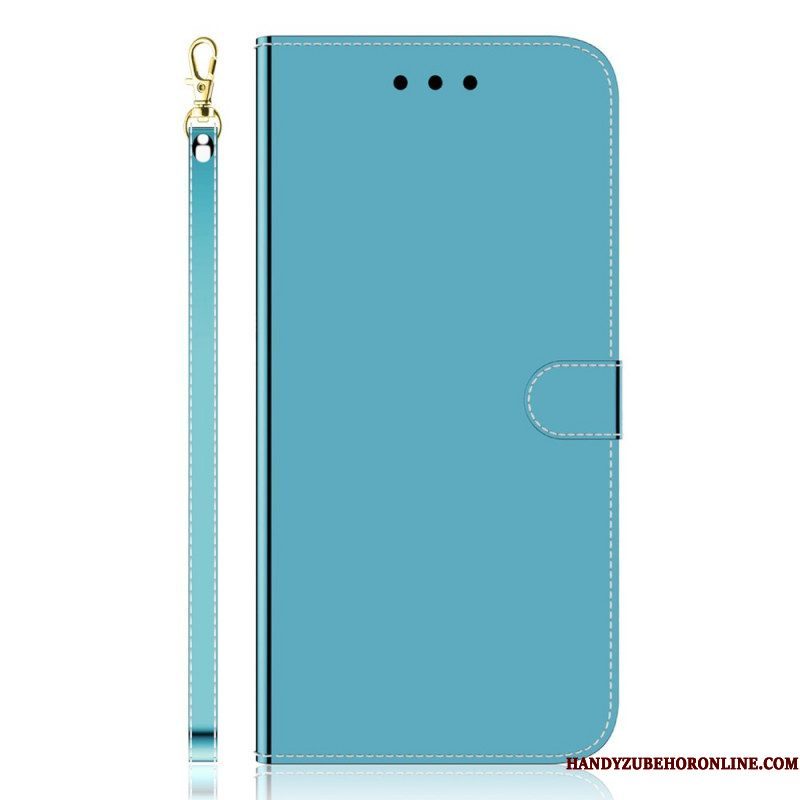 Flip Case voor Xiaomi Redmi Note 11 Pro Plus 5G Spiegelhoes Van Imitatieleer