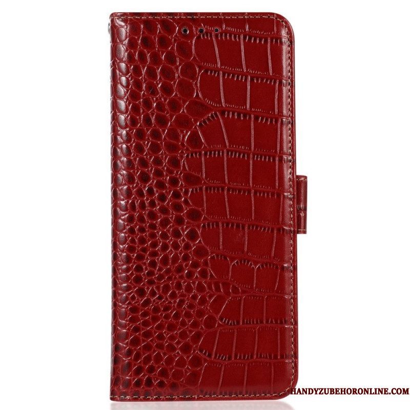 Flip Case voor Xiaomi Redmi Note 12 Pro Plus Rfid In Krokodilstijl