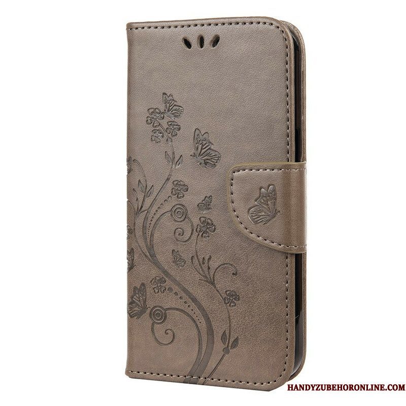 Flip Case voor iPhone 13 Pro Met Ketting Strakke Bloemen