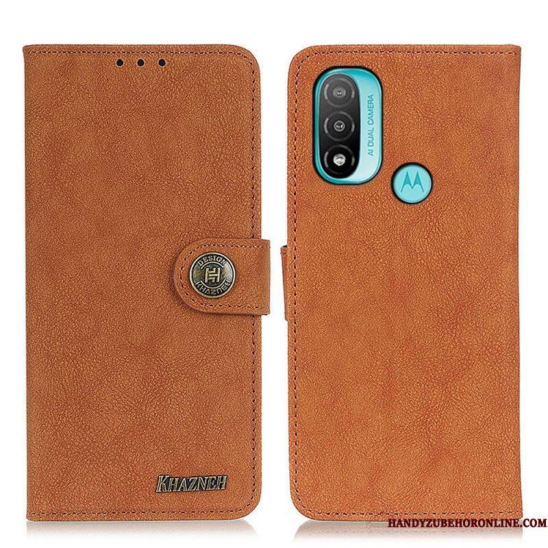 Folio-hoesje voor Moto E40 / E30 / E20 Khazneh Retro Splitleer