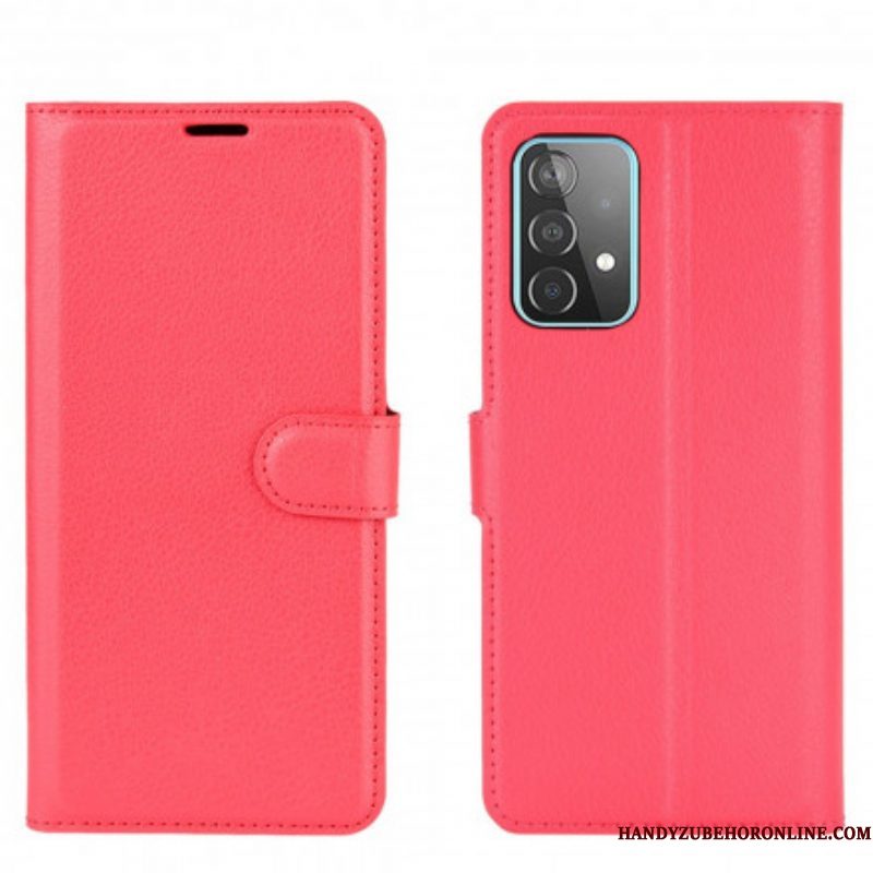 Folio-hoesje voor Samsung Galaxy A52 4G / A52 5G / A52s 5G Klassieke Lychee