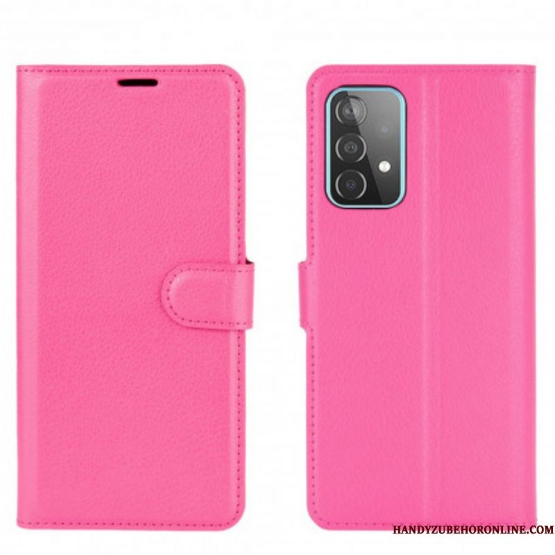 Folio-hoesje voor Samsung Galaxy A52 4G / A52 5G / A52s 5G Klassieke Lychee