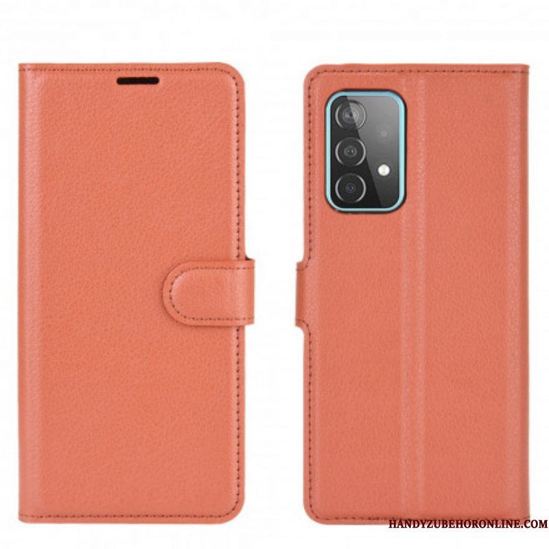 Folio-hoesje voor Samsung Galaxy A52 4G / A52 5G / A52s 5G Klassieke Lychee