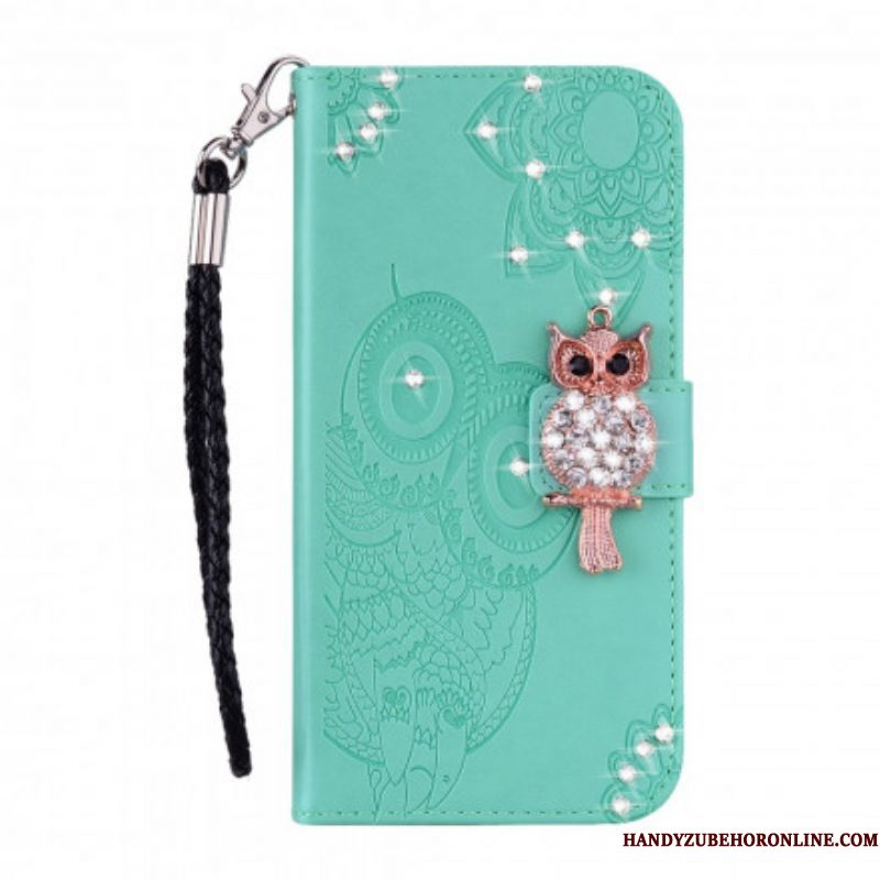 Folio-hoesje voor Samsung Galaxy A52 4G / A52 5G / A52s 5G Uil Mandala En Charme