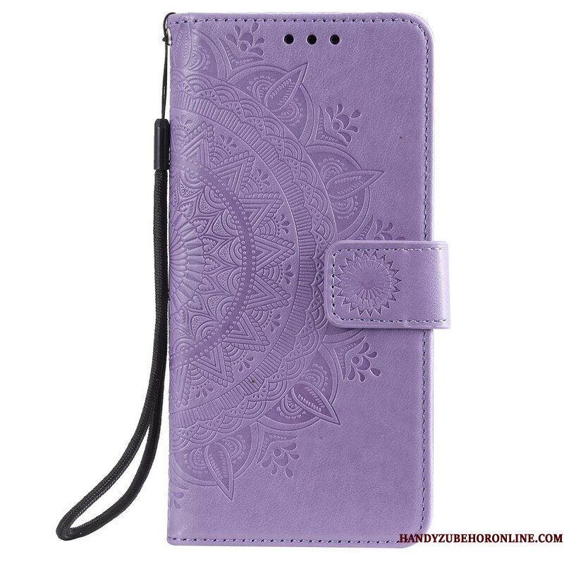 Folio-hoesje voor Samsung Galaxy M12 / A12 Zon Mandala