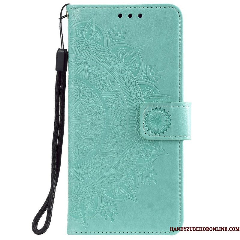 Folio-hoesje voor Samsung Galaxy M12 / A12 Zon Mandala