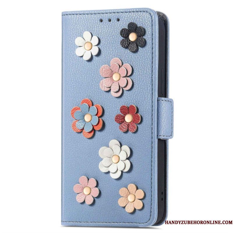 Folio-hoesje voor Samsung Galaxy M13 3d Bloemen