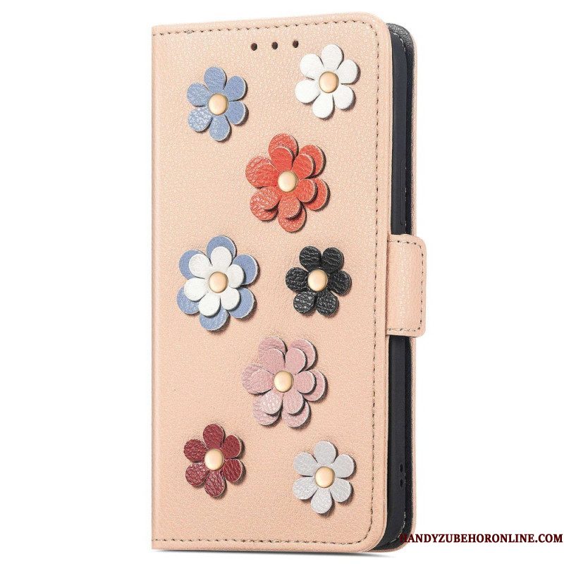 Folio-hoesje voor Samsung Galaxy M13 3d Bloemen