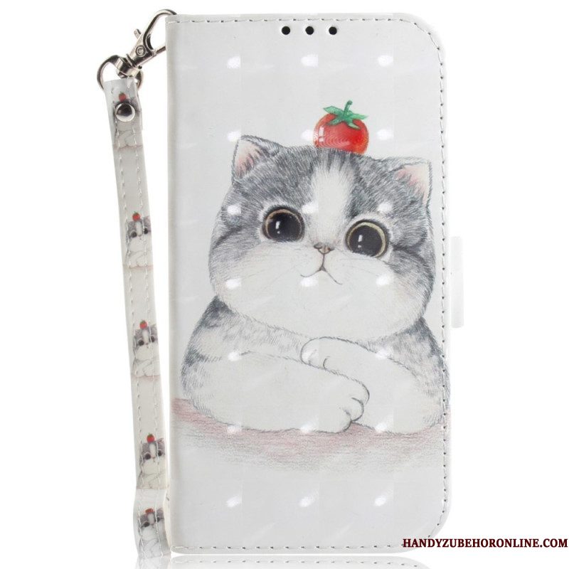 Folio-hoesje voor Samsung Galaxy M13 Kat Met Lanyard