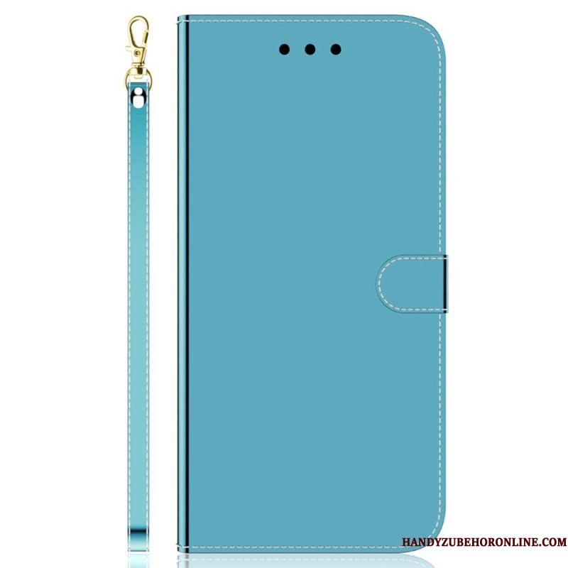 Folio-hoesje voor Samsung Galaxy M13 Spiegel En Lanyard