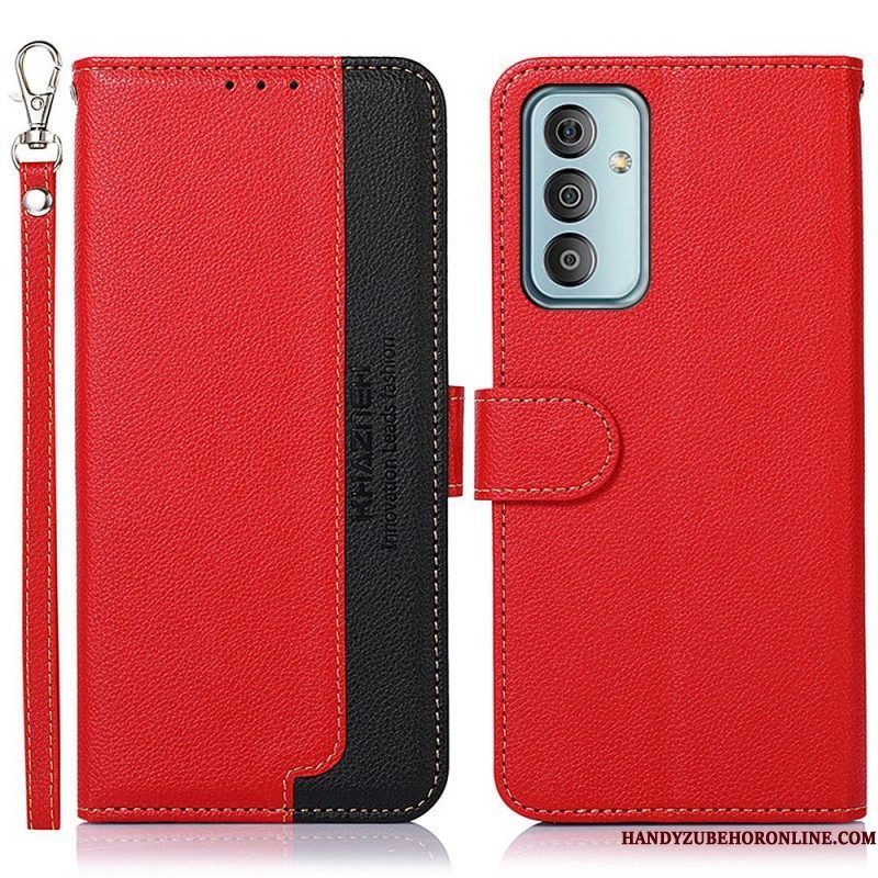 Folio-hoesje voor Samsung Galaxy M23 5G Lychee-stijl Rfid Khazneh