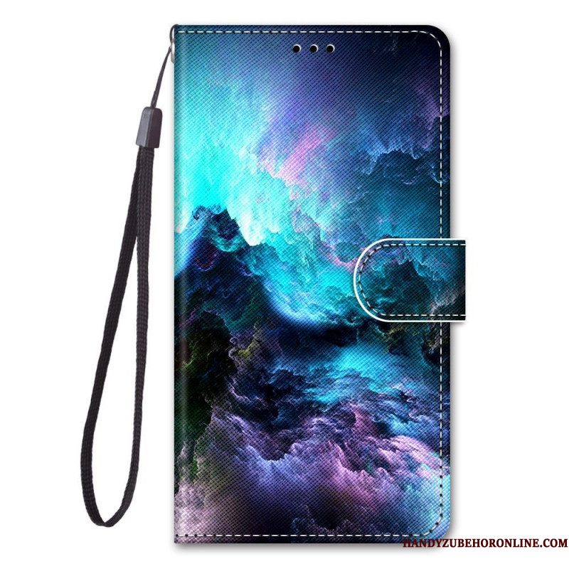 Folio-hoesje voor Samsung Galaxy M53 5G Met Ketting Lanyard-landschap