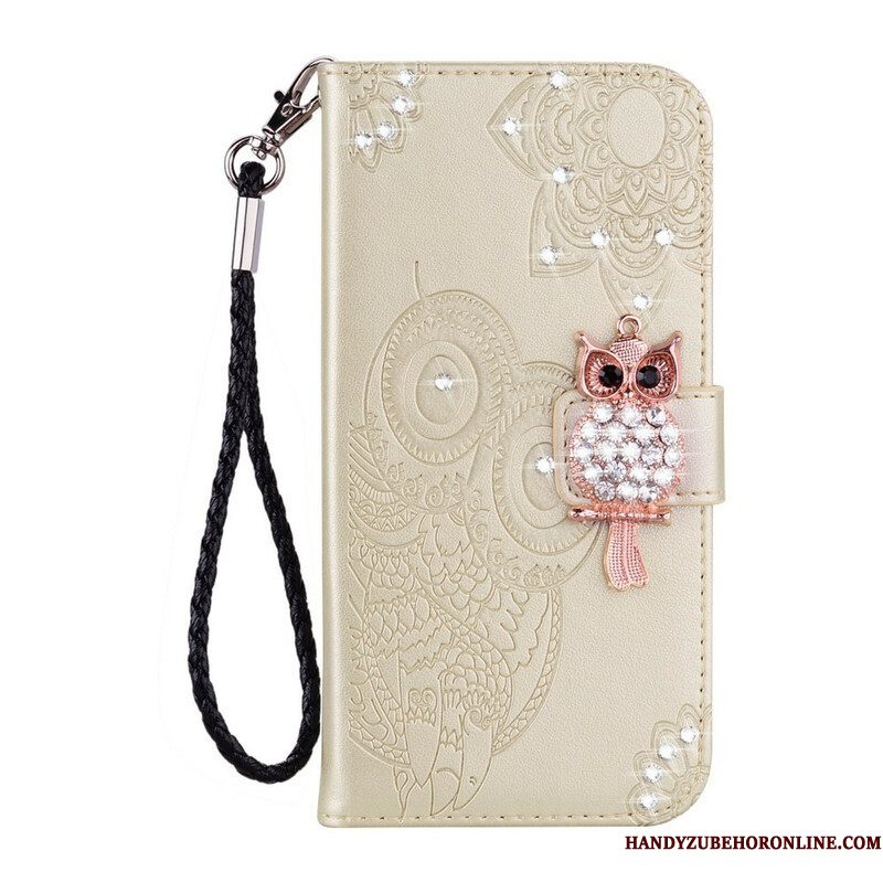 Folio-hoesje voor Samsung Galaxy S21 5G Uil Mandala En Charme