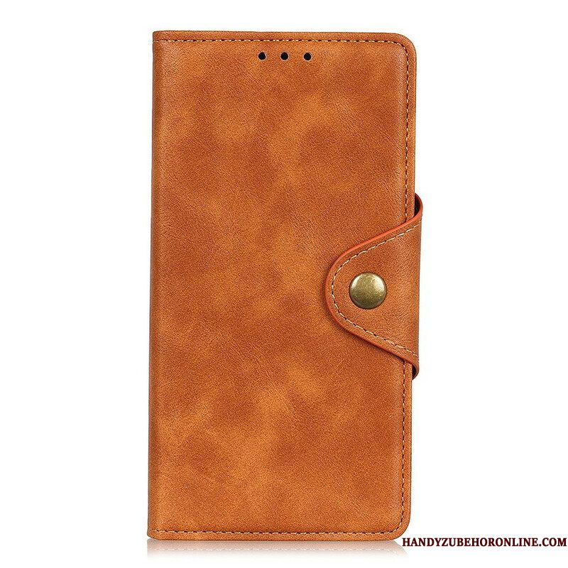 Folio-hoesje voor Samsung Galaxy S21 5G Vintage Knop Van Imitatieleer