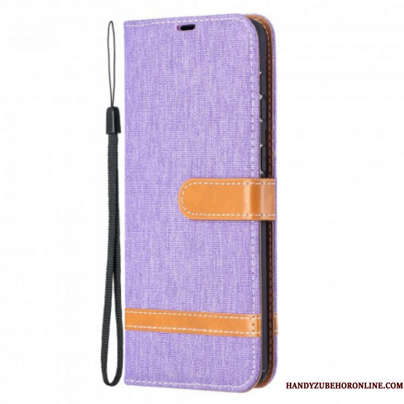 Folio-hoesje voor Samsung Galaxy S21 Plus 5G Met Ketting Band Van Stof En Leereffect