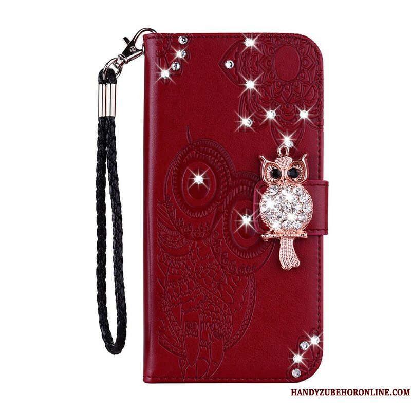 Folio-hoesje voor Samsung Galaxy S21 Plus 5G Uil Mandala En Charme