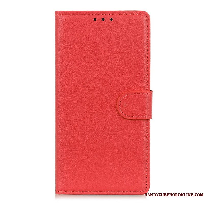 Folio-hoesje voor Samsung Galaxy S22 5G Traditioneel Litchi-leer