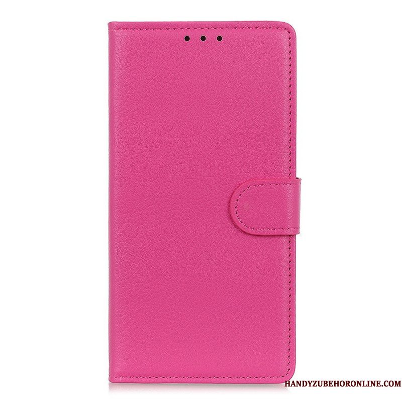 Folio-hoesje voor Samsung Galaxy S22 5G Traditioneel Litchi-leer