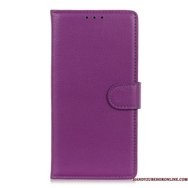 Folio-hoesje voor Samsung Galaxy S22 5G Traditioneel Litchi-leer