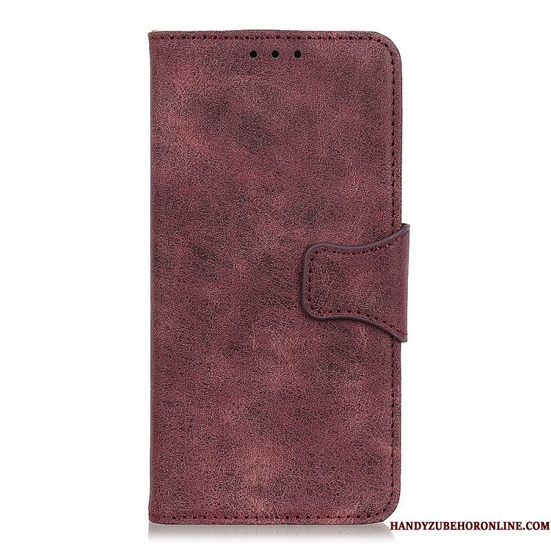 Folio-hoesje voor Samsung Galaxy S22 5G Vintage Gespleten Leer