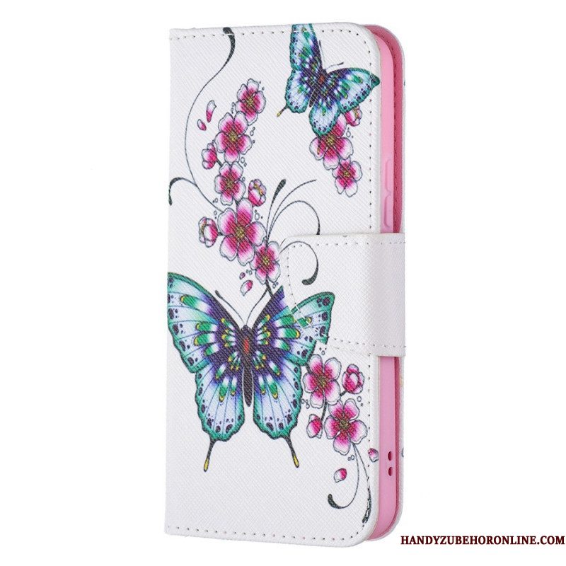 Folio-hoesje voor Samsung Galaxy S22 5G Vlinders Koningen