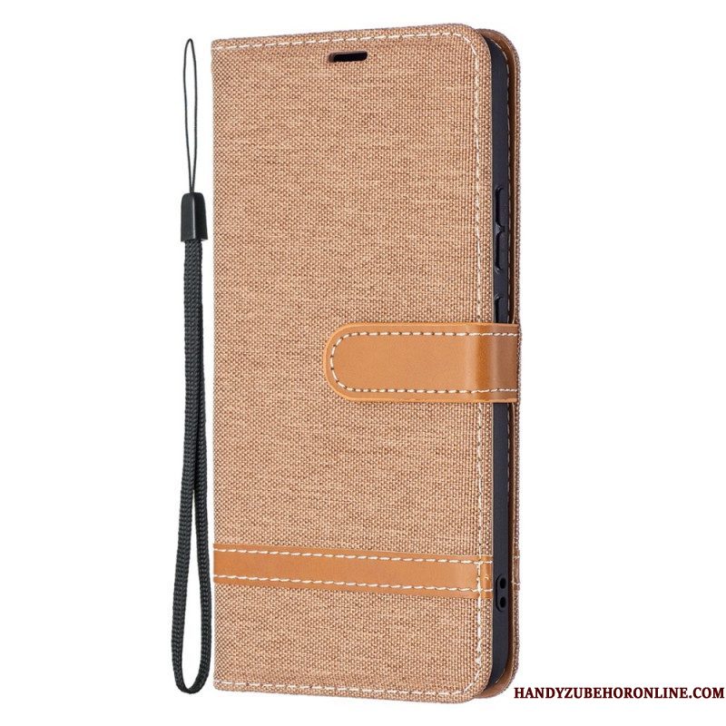 Folio-hoesje voor Samsung Galaxy S22 Plus 5G Met Ketting Band Van Stof En Leereffect