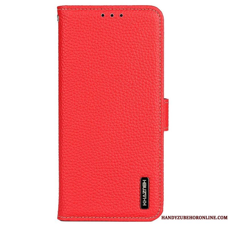 Folio-hoesje voor Samsung Galaxy S23 5G Khazneh Lychee Leer