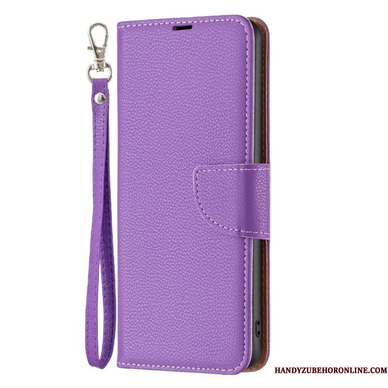 Folio-hoesje voor Samsung Galaxy S23 5G Lychee Schuine Sluiting