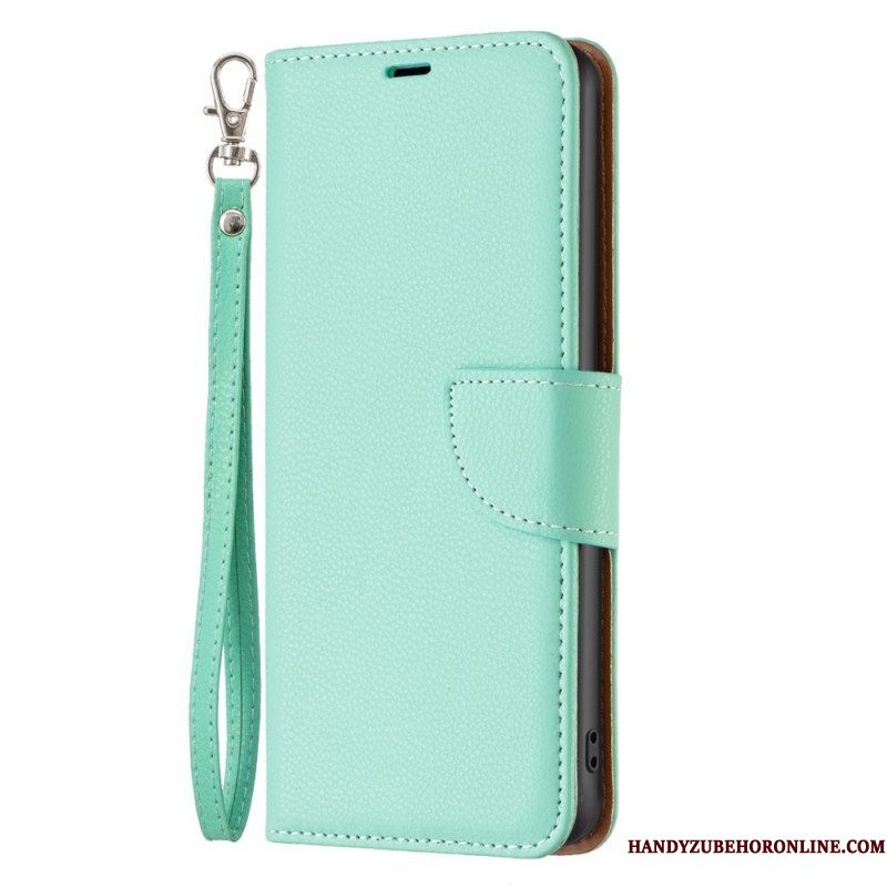 Folio-hoesje voor Samsung Galaxy S23 5G Lychee Schuine Sluiting