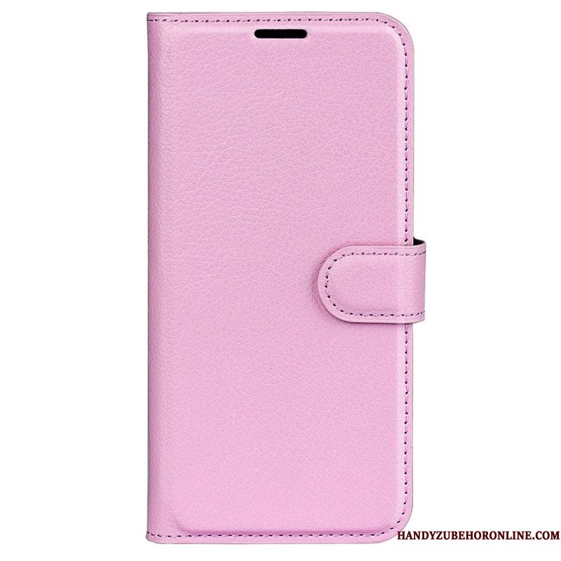 Folio-hoesje voor Samsung Galaxy S23 Ultra 5G Klassiek Litchi-leereffect