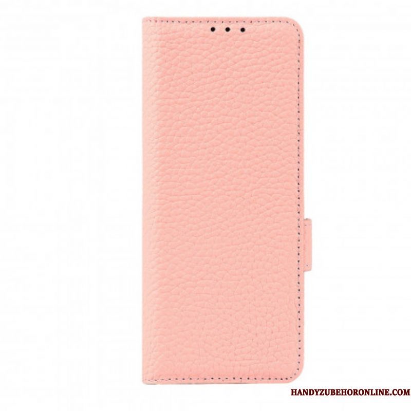 Folio-hoesje voor Samsung Galaxy Z Fold 3 5G Echt Litchi-leer