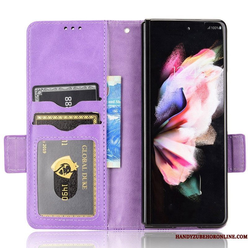 Folio-hoesje voor Samsung Galaxy Z Fold 4 Patroon Geperforeerde Driehoeken Lanyard