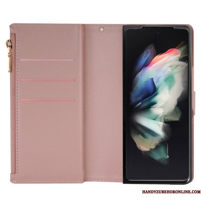 Folio-hoesje voor Samsung Galaxy Z Fold 4 Ultra Lovertjes Met Riem