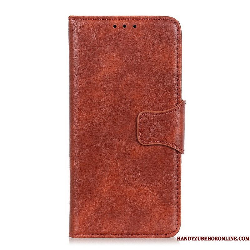 Folio-hoesje voor Sony Xperia 1 IV Gespleten Lederen Vintage Sluiting