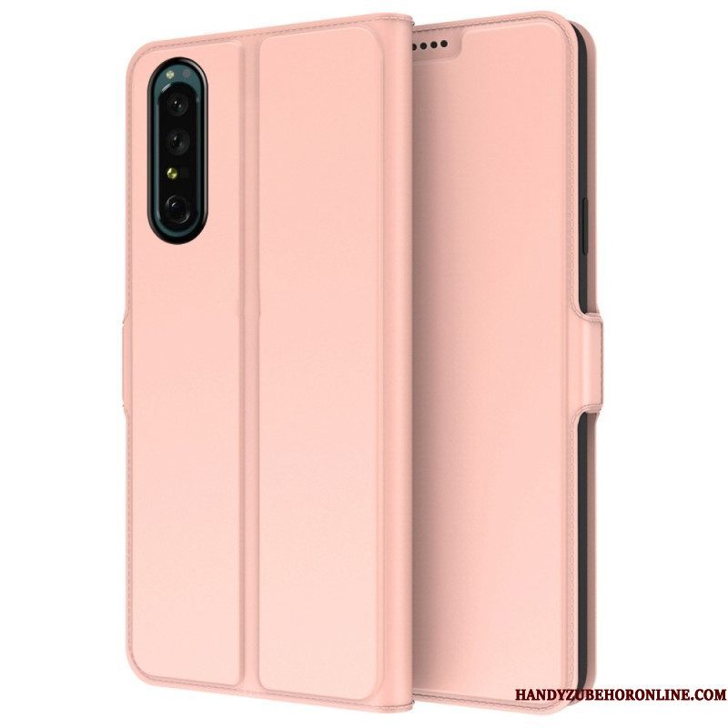 Folio-hoesje voor Sony Xperia 1 IV Slank Leereffect